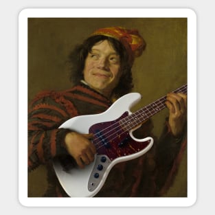 Bass Guitar Hero - Moody Maximalism Oil Painting Sticker